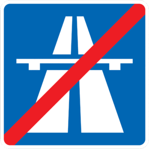 Verkehrszeichen-Richtzeichen-Ende-Autobahn